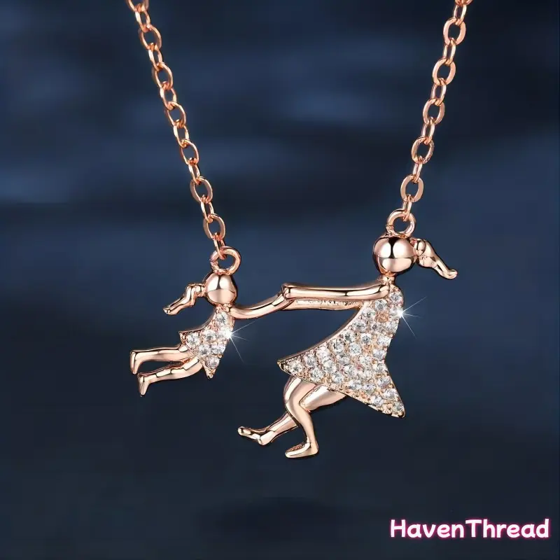Mother Daughter Matching Necklace Set, Rose Gold Chain Link with Heart Cutout Pendants, 2-Piece Mother's Day Gift for Mom,travel essentials,camping essentials tiktokshopbacktoschool