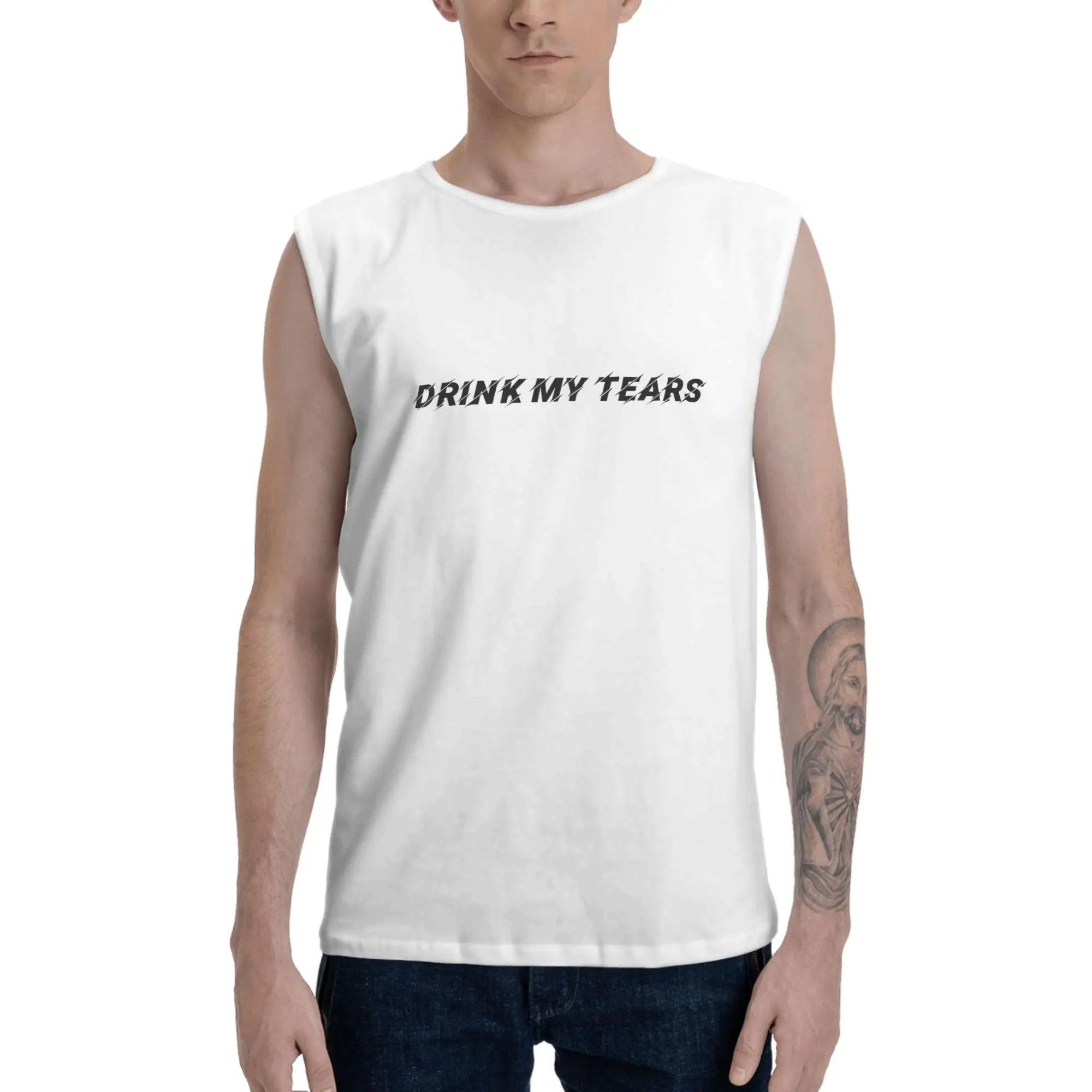 Custom Men's Soccer Tank Top | "Drink My Tears" Personalized Gym & Casual Wear