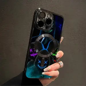 Cool Pattern Men's Style Aesthetic Electroplated TPU Casing For iphone 16 15 14 13 12 11 PRO MAX PLUS Metal Magnetic MagSafe Soft Silicone Shockproof Protector Phone Cases Shell Cover