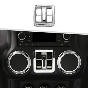 Car Window Lift Switch Button Decor Cover Trim for Jeep Wrangler JK 2007-2017 4-Door Version Interior Decoration decorative accessory