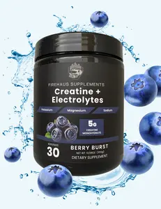 FireHaus Supplements Creatine + Electrolytes Berry Burst Flavor 5g Creatine Monohydrate with Potassium Magnesium Sodium for Strength Hydration Performance 30 Servings Healthcare Dietary