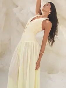 Women's Vacation Summer Beach Plunge Neck Sleeveless Dress with Star Pattern, for Commute/Elegant/Sexy/Holiday/Beach/Hawaiian/Romantic/Date