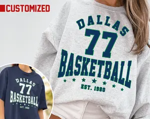 Customized Dallas Maverick Crewneck Sweatshirt T-shirt Mavericks Sweater Dallas 1980 Mavericks T-shirt Vintage Dallas Basketball Shirt