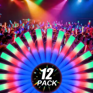 LED Glow Sticks 12-Pack - Multi-Color 3 Dynamic Modes Battery Operated Party Supplies for Festivals Raves Weddings & Holidays Perfect Party Favors Decor Gifts for BF GF & Festive Celebrations Halloween Favors Colorful - Magical