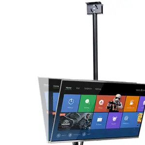 FixtureDisplays® Ceiling TV Mount for 2 Screens 42" to 75", Double Sided, Height Adjustable, Tilt & Pan - Black 16818
