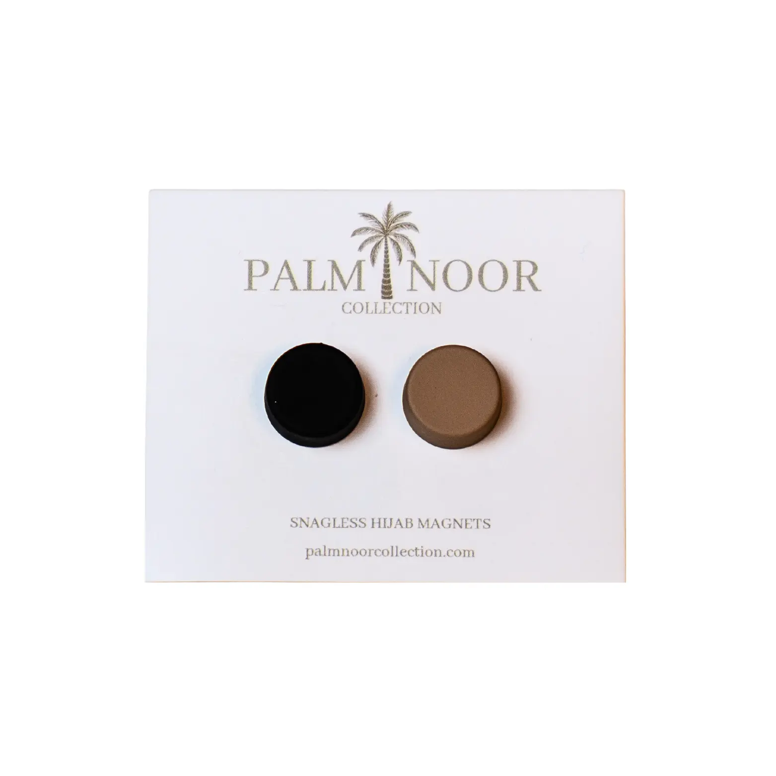 Hijab Magnets - Snagless, Compact, Matte Finish, Hypoallergenic, Nickel-Free, No Fabric Damage, Black and Tan Islamic Modest Fashion Accessory
