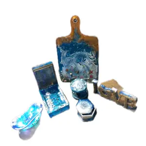 Beach Themed Cutting Board with Love Sign, Light Up Soap Holder, Carousel, and Two Trinket Boxes - Kitchen Utensils