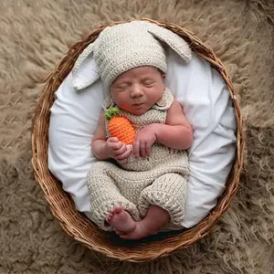 Newborn Photography Props Crochet Rabbit Outfits for Baby Boy or Girl