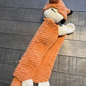 Handmade Custom Crochet Lovey Fox - Soft Orange and White Plush Toy for Personalized Care