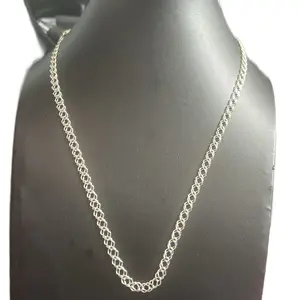Plata Ley 925 Style Cuban Chain with Extra Rhodium Plating Elegant Silver Necklace