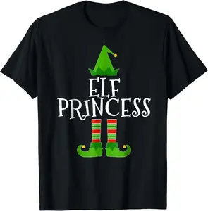 Elf Princess Matching Family Group Christmas Tshirt