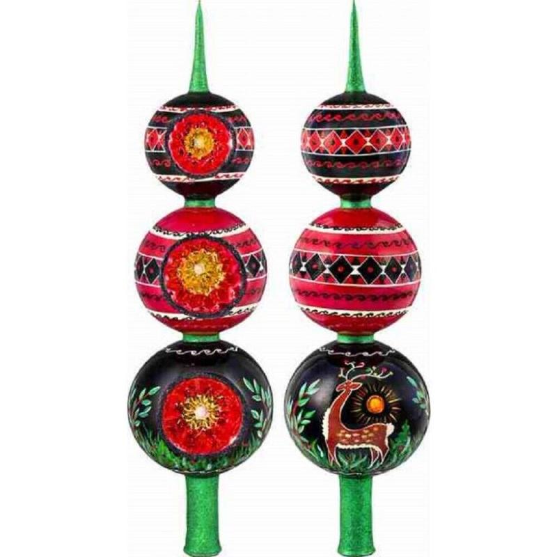 Lvov Pysanky Ram Finial Polish Glass Christmas Tree Topper