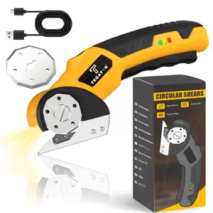 Tailors & DIYers:Cordless Electric Cutter for Tailors & DIYers: Cuts fabric, cardboard & leather with ease! Ergonomic grip eliminates wrist strain. Features LED light, battery display & safety lock