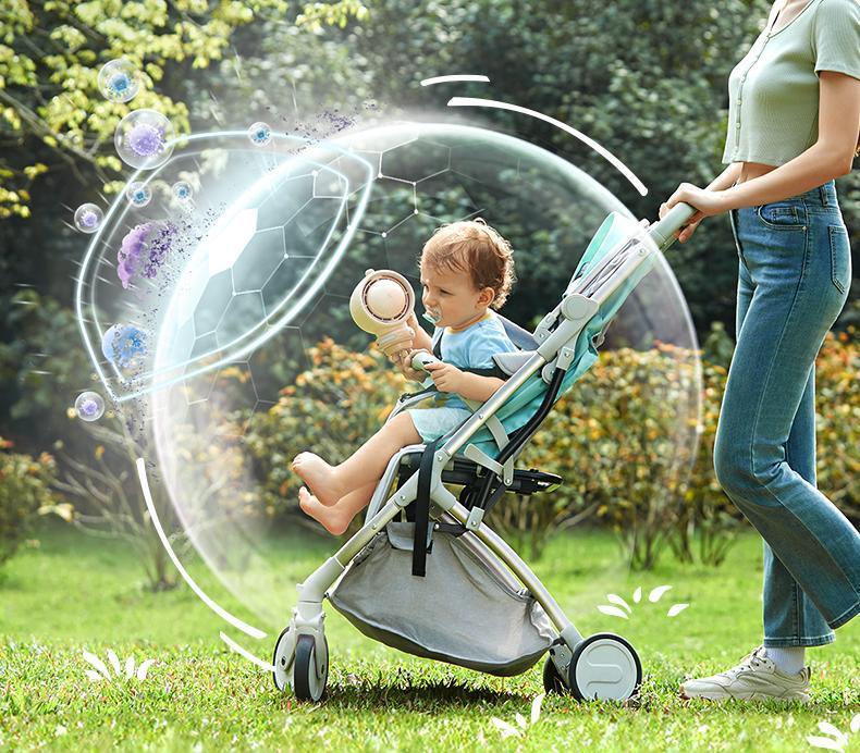 Jisulife Baby Stroller Fan Portable Large Battery Operated 100 Speeds Air Purify & Air Turbo Tech Bladeless Stroller Fan for Car Seat