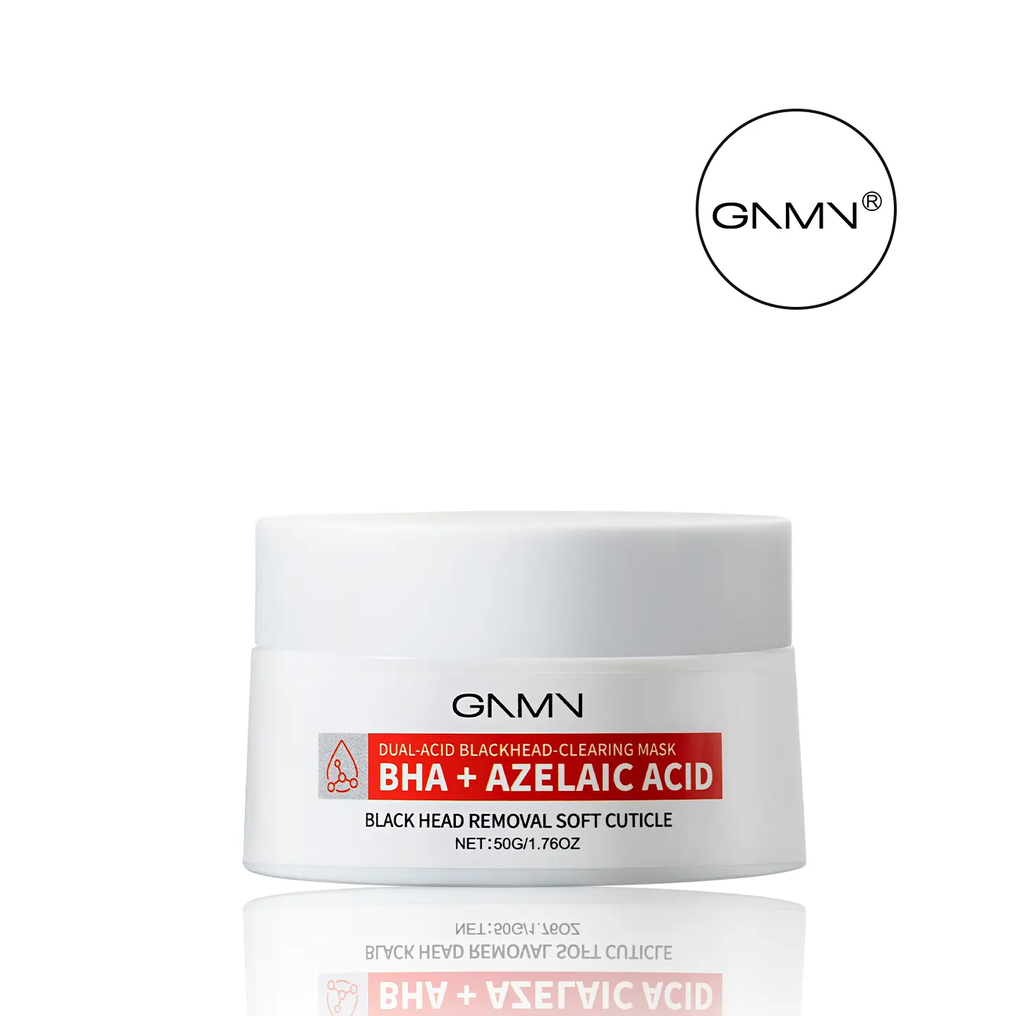 GNMN BHA-Azelaic Acid Exfoliating Facial Mask, 50g Pore Care Cleansing Pore Purifying Mask for All Skin Types, Gentle Exfoliation for Delicate, Smooth-Looking Skin, Single Item