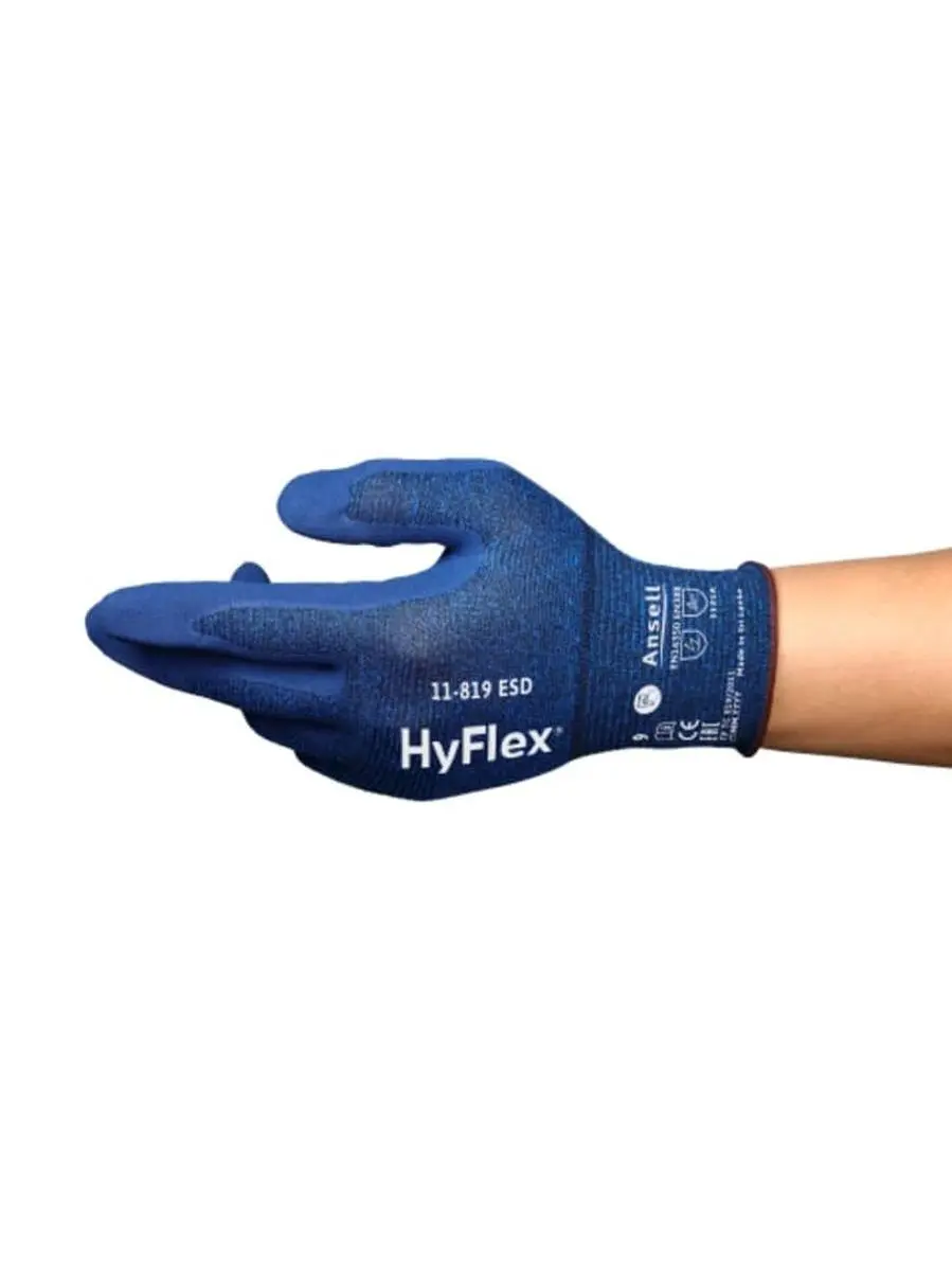 Stylish Playful Flattering Hyflex 012-11-819-9 ESD Gloves - Nylon, Nitrile Foam Coating, Size 9, Pack of 12
