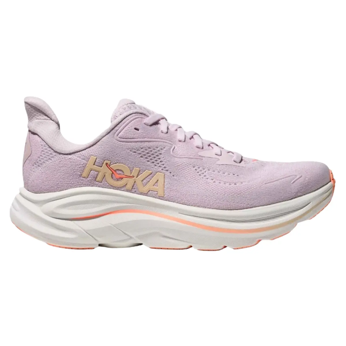 Hoka One One Clifton 10 Lilac Cream Tangerine Glow Women's Fashion Shoes New