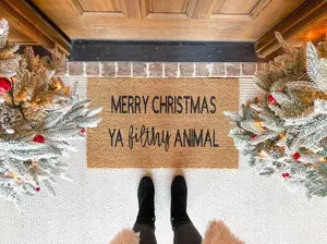 Merry Christmas Ya Filthy Animal Christmas Doormat