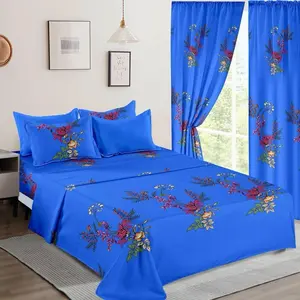 BOOFT COLLECTION King Size 100% Original Cotton 8-Piece Sheet Set with Elegant Floral Design for Cozy Nights & Comfortable Sleep