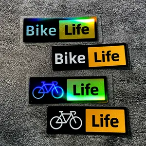 2PCS/SET Street Trendy Cycling Cool Logo Sticker Stick on bicycle bodies , this multi-style "Bike Life" decor instantly has a vibrant cool vibe, cycling enthusiasts can use it as a super cycling attitude-stylish trendy decoration