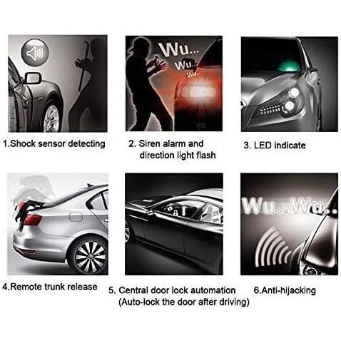🔥 Car Alarm System with Keyless Entry | Microwave & Shock Sensors | Antitheft Security Alarm for Vehicles 🔒