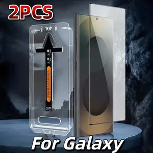 2-Pack HD Tempered Glass Protective Screen Protector for Samsung Galaxy S25 S24 S23 S22 Ultra Plus Smartphone, Supports Ultrasonic Fingerprint Unlock, 9h Hardness