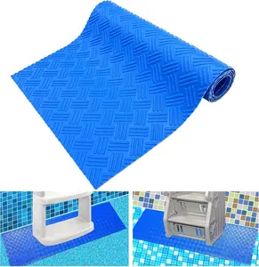 Swimming Pool Ladder Mat - Protective Pool Ladder Pad Step Mat with Non-Slip Texture, Blue Medium Pool Step Mat, 36 inch X 9 inch