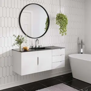 Modway Vitality 48" Single Sink Bathroom Vanity in White Black