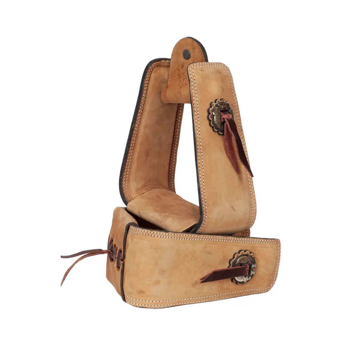 Leather Slanted Stirrups with Conchos