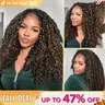 [WEAR GO HALF WIG] ISEE HAIR Wear Go 1B/30 Highlight Half Wig Water Wave & Burmese Curly 180% Natural Density Invisible Hairline Glueless Human Hair Wigs Seamless Flip Over Wig Natural Look Beginner Friendly #sohochic