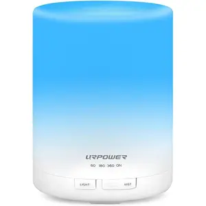 2nd Gen 300ml Aroma Essential Oil Diffuser Night Light Ultrasonic Air Humidifier with AUTO Shut Off and 6-7 Hours Continuous Diffusing - 7 Color Changing LED Lights and 4 Timer Settings