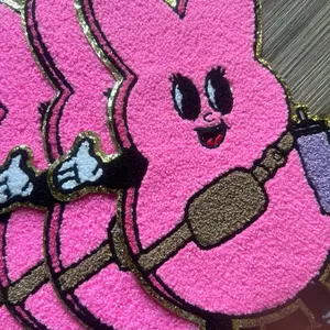 Pink Bunny Iron Patch