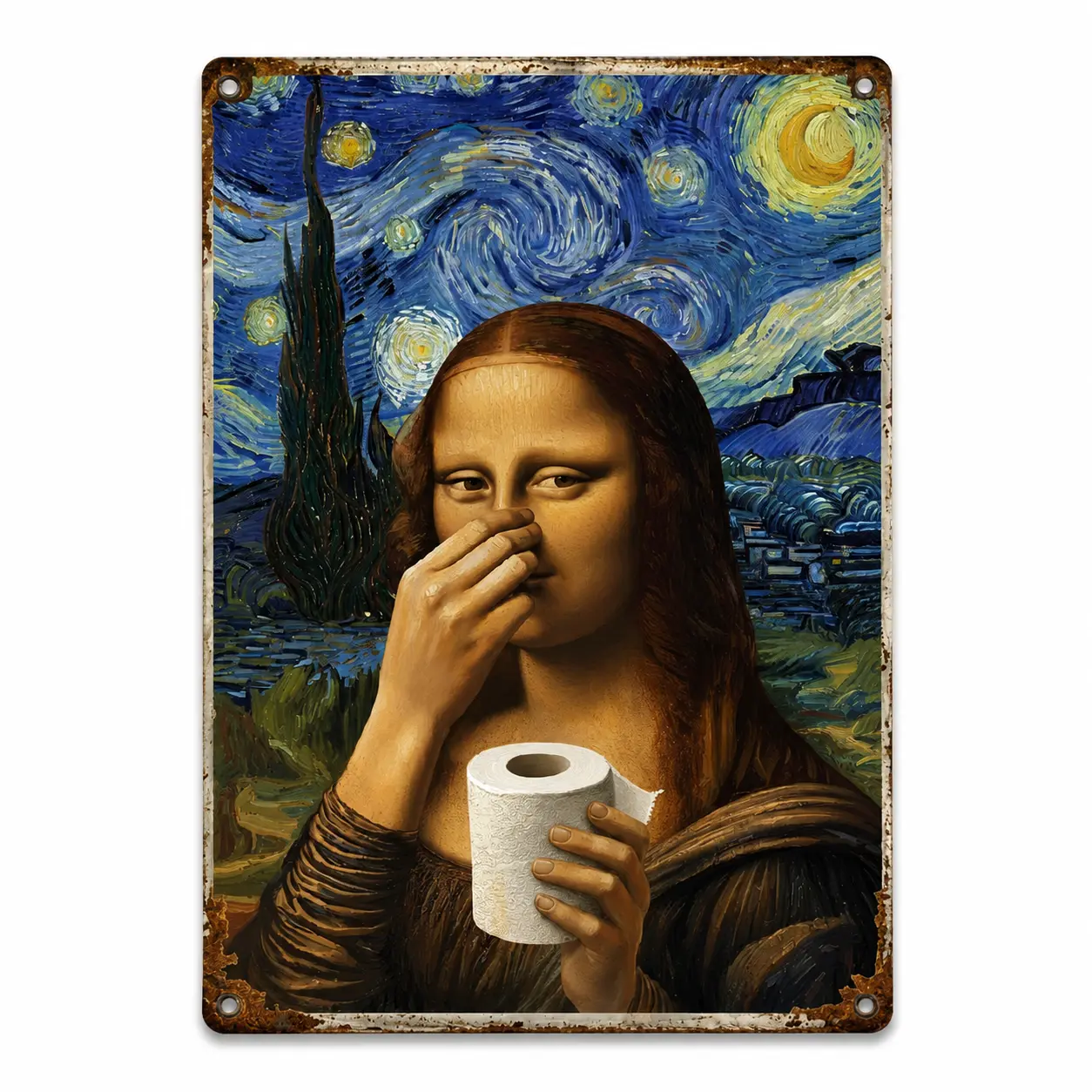 8x12 in (20x30 cm) Lightweight Farmhouse Funny Bathroom Metal Sign - Vintage Classic Art Parody Aluminum Plaque, Wall Mount Pre-Drilled Aesthetic Home Decor, Guest Restroom Gift Idea