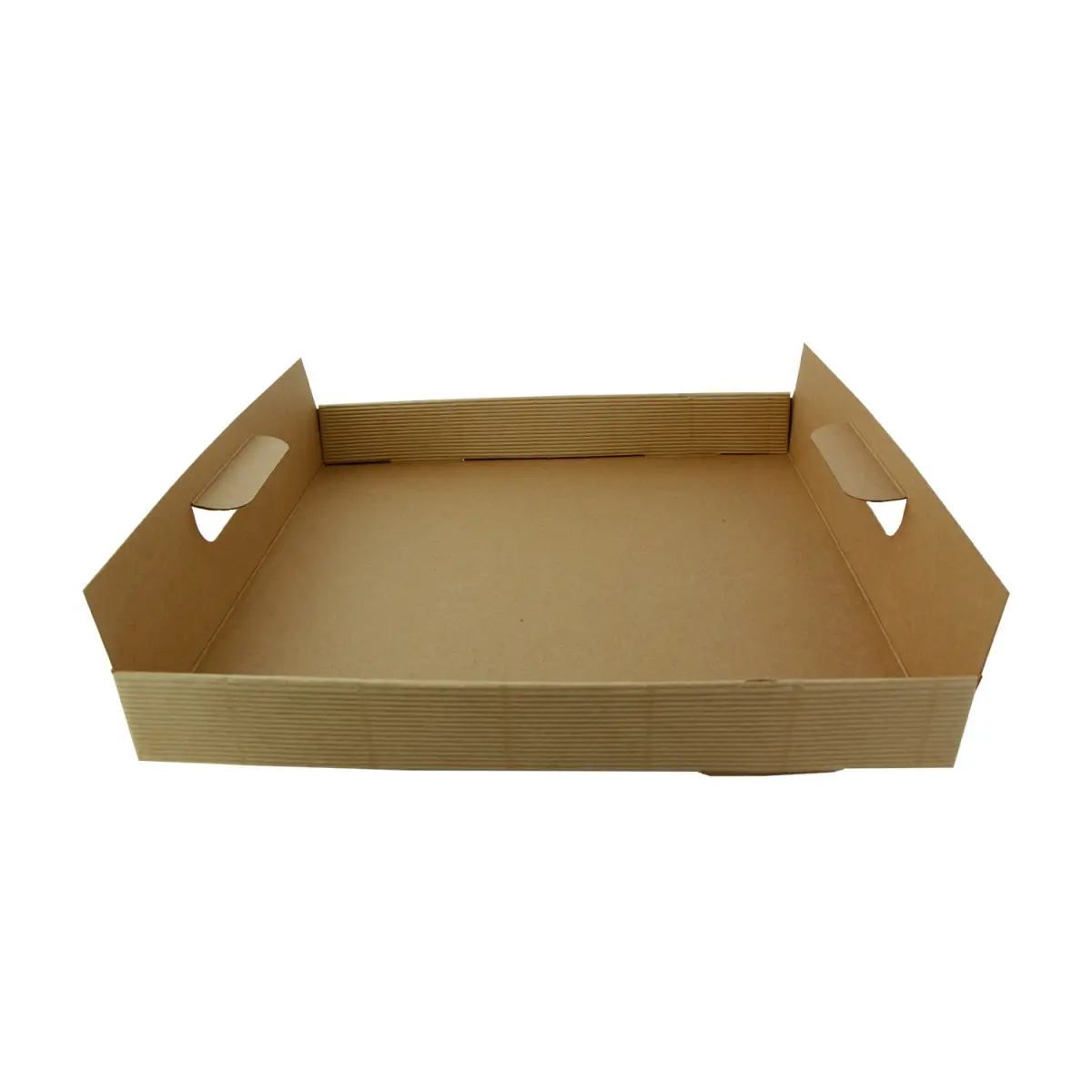 Packnwood 210PAPTRAY39 Kraft Paper Tray with Handles, 15x11x1.7", 100-Piece Pack for Office Stationery, Gifts & Wrapping Supplies