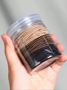 100 Pcs Elastic Hairbands, Simple Solid Colors, Cute Hair Ties, Durable Synthetic Rubber Bands for Ponytail Hairstyle, All Seasons Use Hair Ties, Elastic Hair Accessory, Ponytail Holders
