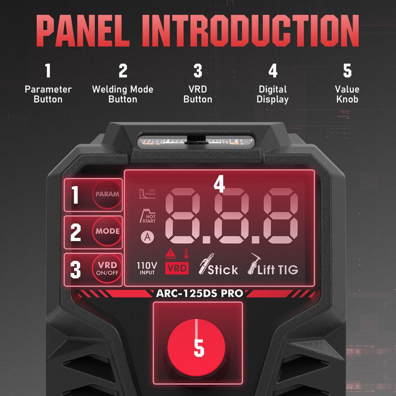 YESWELDER ARC-125DS-PRO 125Amp 110V Mini Stick Welder, DC IGBT Inverter MMA Welding Machine with Hot Start, Arc Force, Anti-Stick