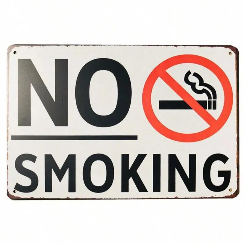 Vintage No Smoking Metal Sign - Farmhouse Decoration, Home Decor Products, Home Sign Wall Decor, Garden Accent for Kitchen, Bar, Ideal Gift