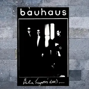 Bauhaus Inspired Black And White Frameless Canvas Print Featuring Bela Lugosis Dead Minimalist Music Art For Home Decor