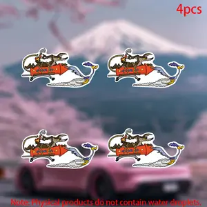 4pcs-win Roadrunner El correcaminos coyote Sticker-Car stickers for doors, windows, laptops, luggage, furniture and bumpers-durable adhesive vinyl material