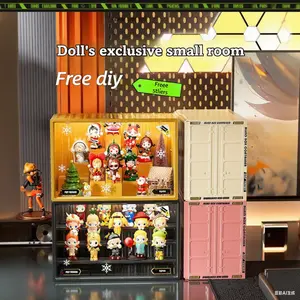 Transparent Acrylic Display Case with Lid for Pop Mart Blind Boxes - Dustproof Plastic Organizer for Figurines, Dolls & Toys |   Collectible Storage Showcase