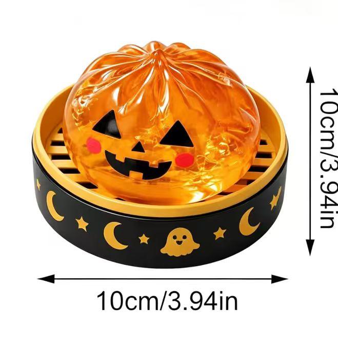 Halloween Dumpling Slow-Rebound Squishy Stress Relief Toys, 4pcs/6pcs with Steamer Storage Boxes, Grimace Pumpkin & Little Devil Designs, Halloween Party Gifts