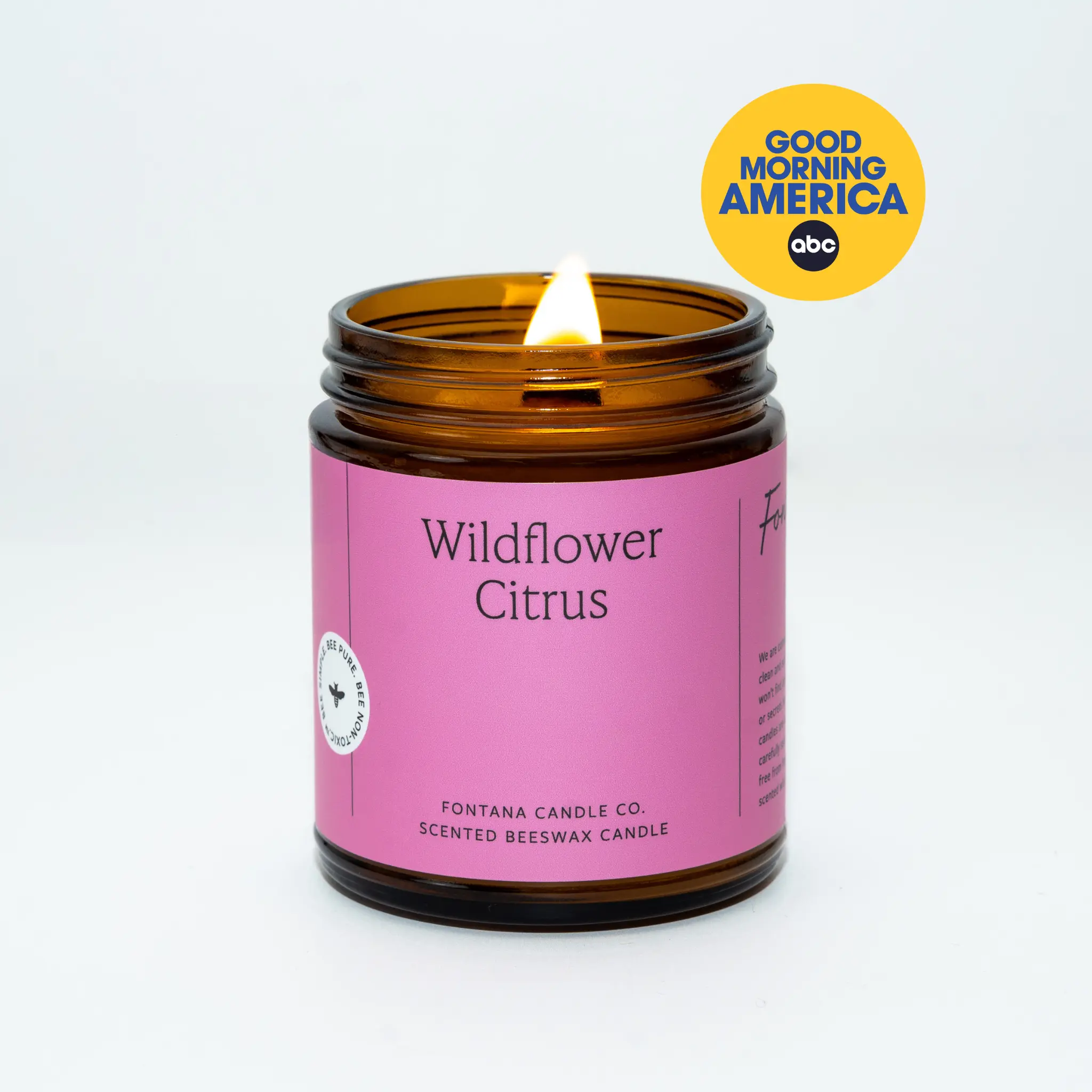 Fontana Candle Co Classic Jar Candles - Wildflower Citrus, Pure Vanilla, Farmer's Market, Spiced Latte, Warm Flannel, Cinnamon Orange Clove, Lemongrass Eucalyptus, Lavender - 40 Hour Burn Time - MADE SAFE Certified