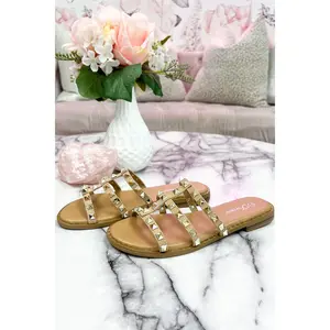 Ding Studded Sandals: Nude