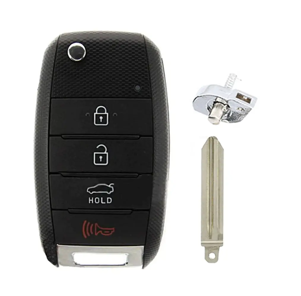 Car Key Holder & Cover - 4-Button Flip Key Shell for 2014-2018 Kia Forte, Model KK8 (HY15), Car Key Cover