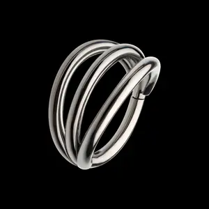 Titanium Triple Hoop Side Facing Hinged Segment Clicker