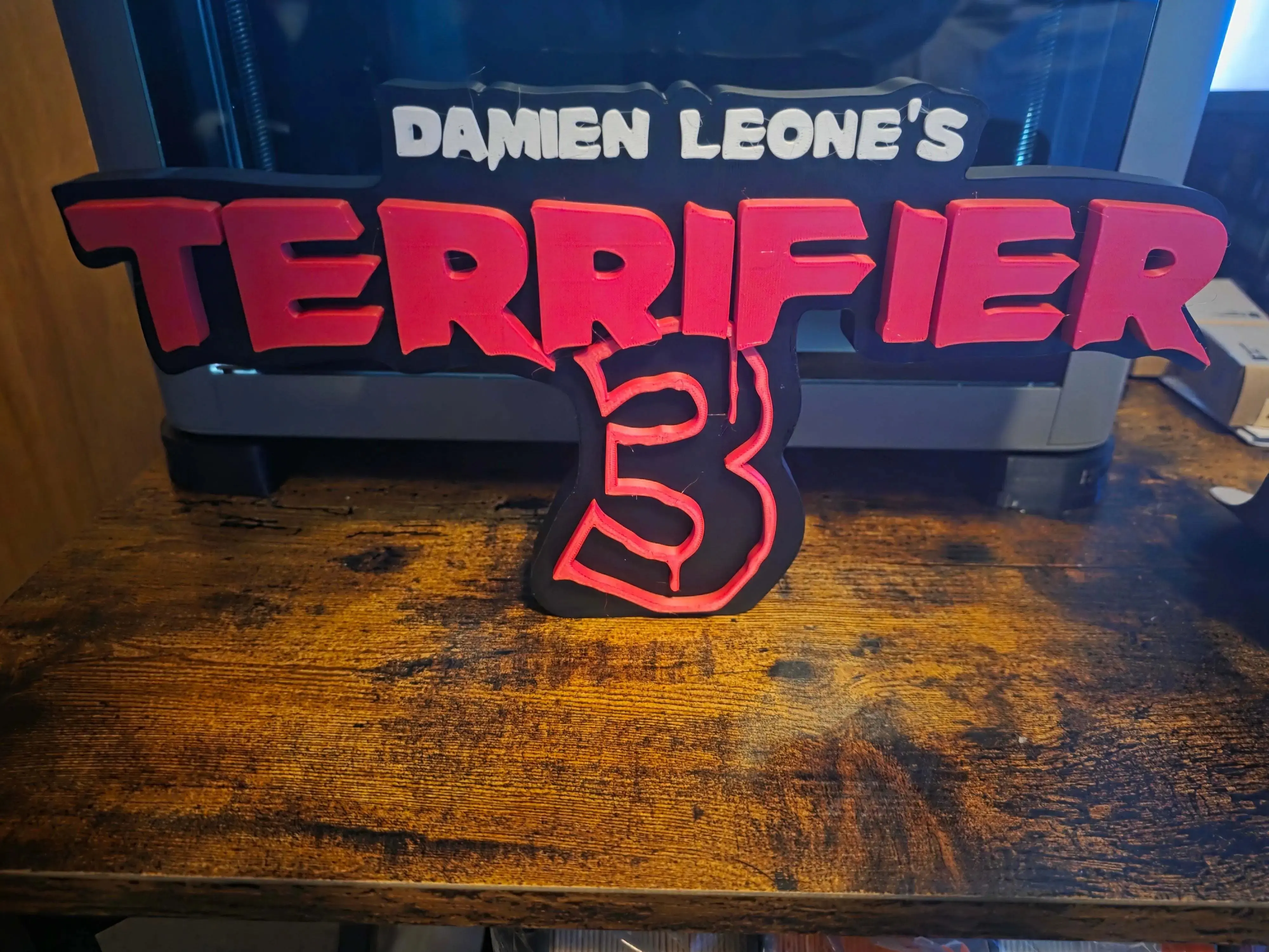 12" Miles Country Terrifier Logo Horror Collectible Figurine - 12x7in 3dCurioPrints Art Print, Unique Room Decor, Horror Prop Gift for Collectors, Artwork
