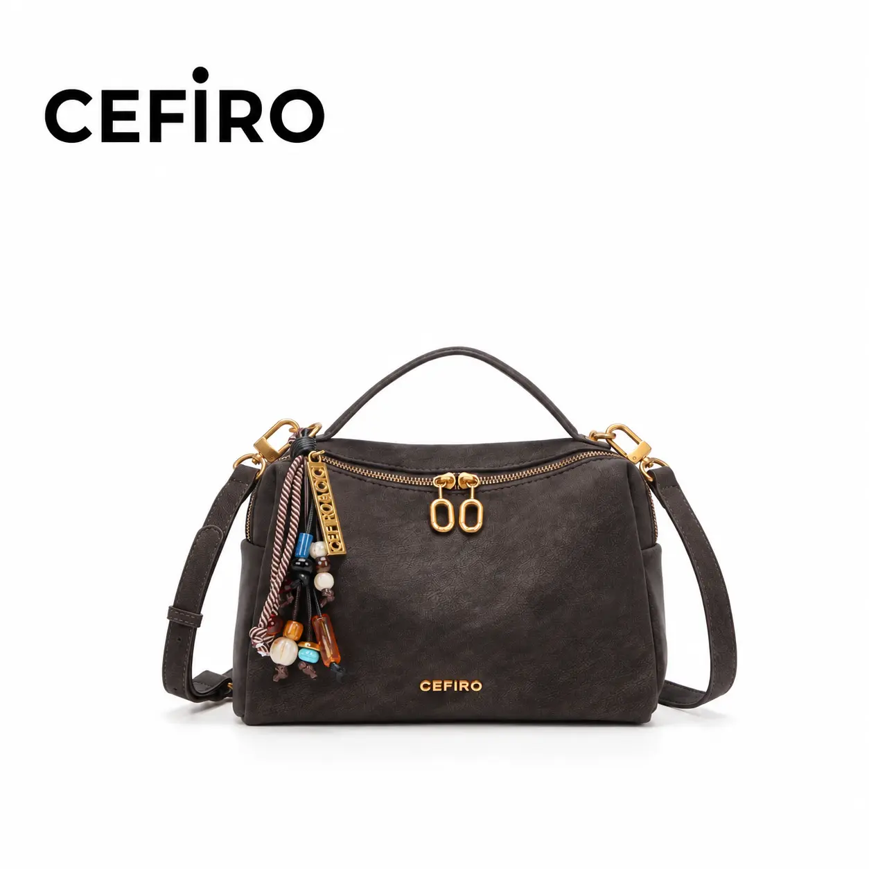 CEFIRO Uluh Bag with Guard - Large - Stylish Handbag with Gold Hardware and Adjustable Strap for Everyday Use