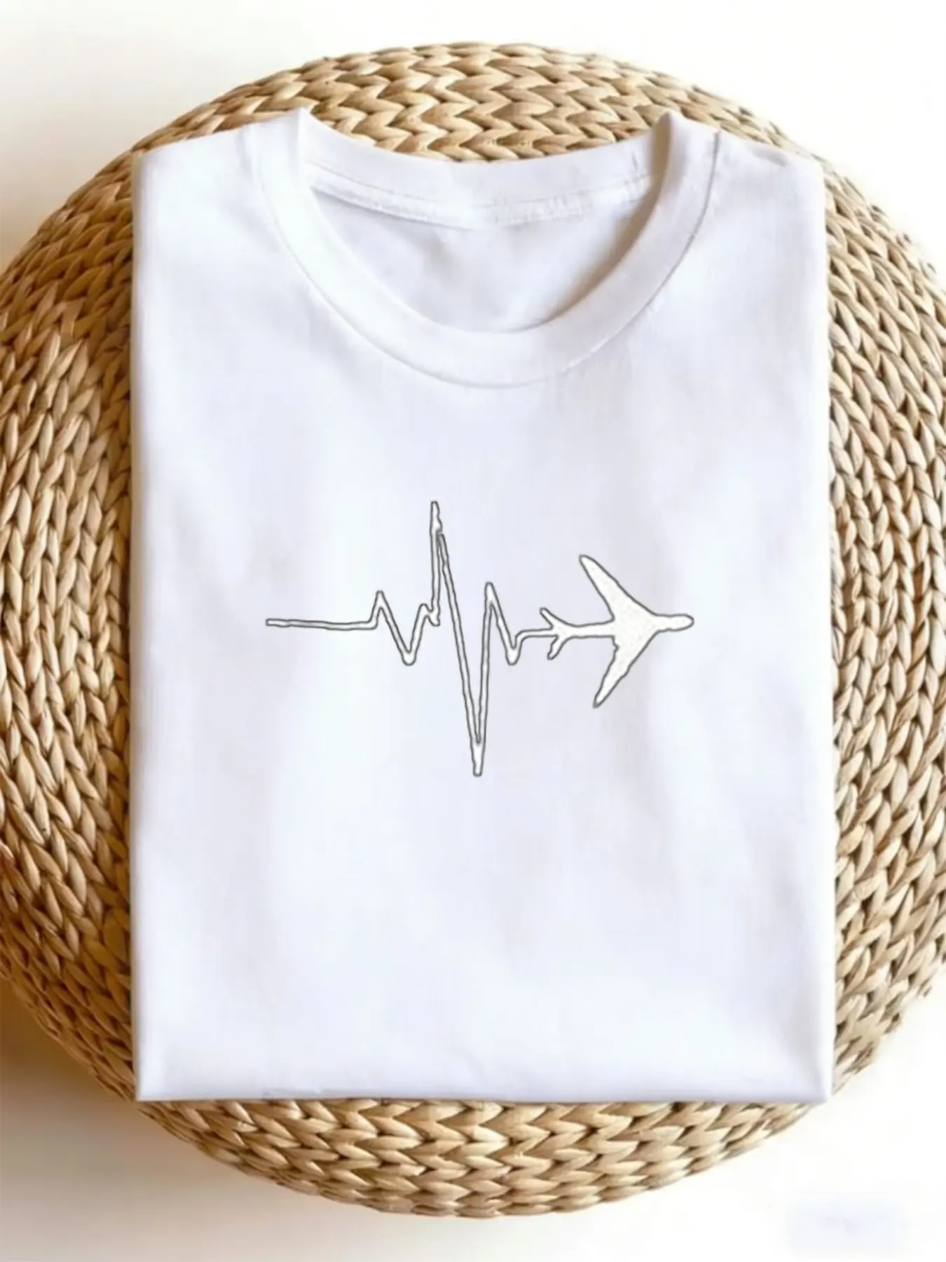 Men's Vintage Aviation-Themed T-Shirt - Minimalist unisex soft cotton short sleeve t shirt, vintage graphic casual tee for men women teens, perfect birthday holiday gift for camping travel gym daily street  wear