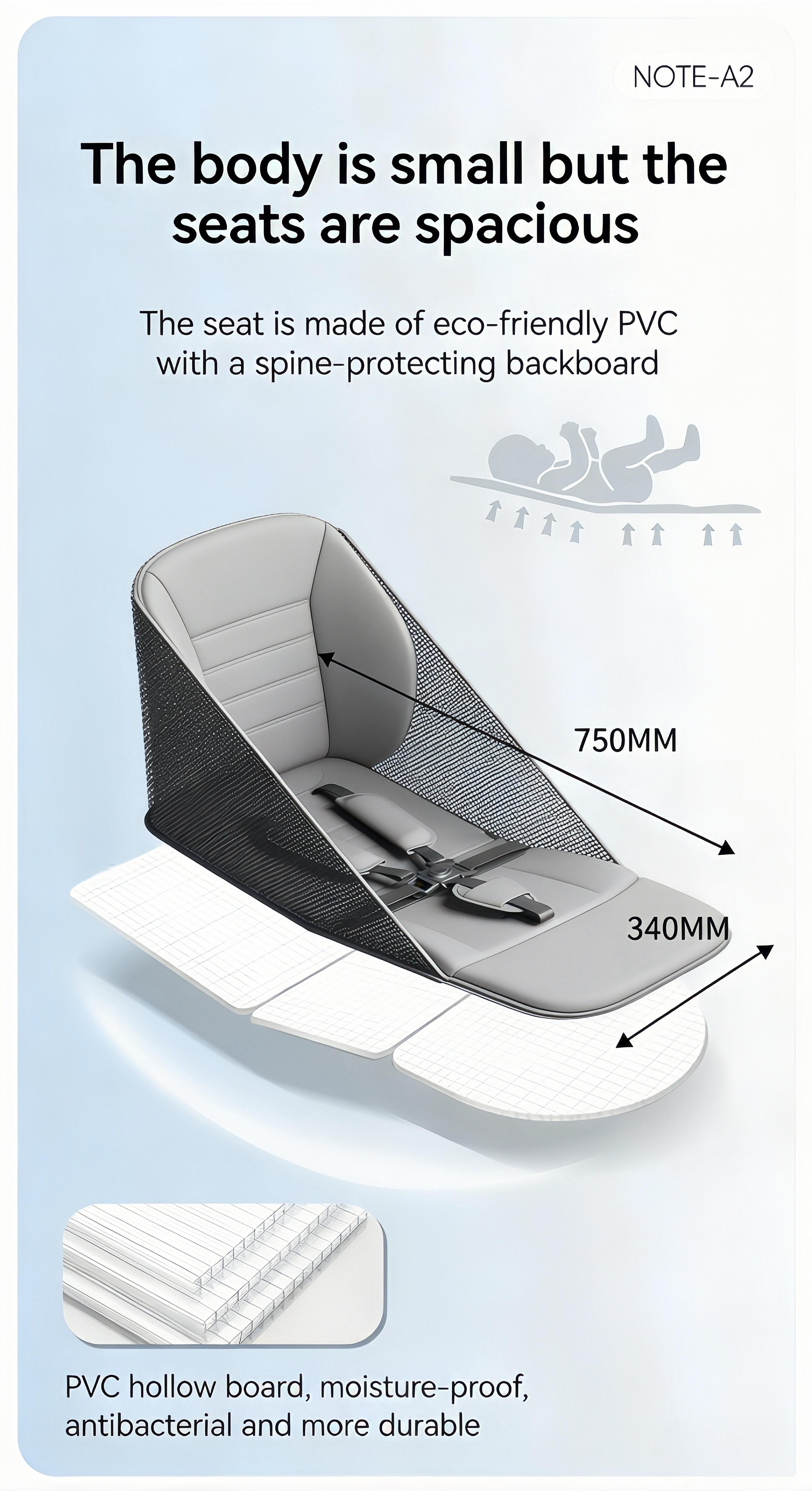 BAOBAOHAO A2-Baby Pushcart Sit or Recline, Lightweight and Foldable, Portable Umbrella Stroller, Suitable for Newborns, High-view Stroller, One-touch Folding, Four-wheel Suspension, Breathable Mesh Fabric for Summer, Airline-approved