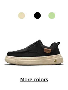 Lightweight Wearable Men Fabric Shoes | Invisible Height Increasing Sole | Air Permeable | Solid PVC Stable Outsole